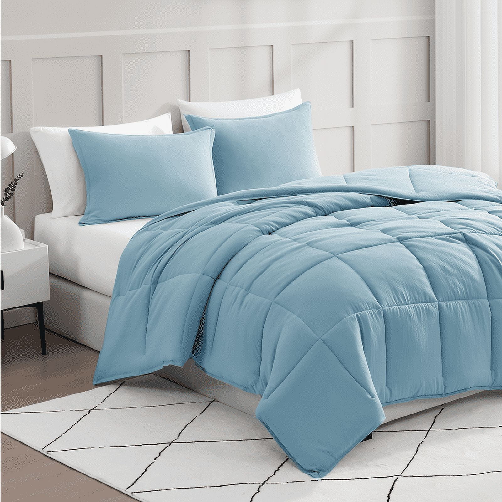 Casa Platino Pre-Washed King Size Bed Comforter Set - French Blue ...