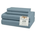thumbnail image 1 of Casa Platino Queen Sheet Sets – 450 Thread Count 100% Cotton Cooling Sheets, Premium Hotel Luxury Sateen Finish, for Daily Comfort – French Blue, 1 of 8