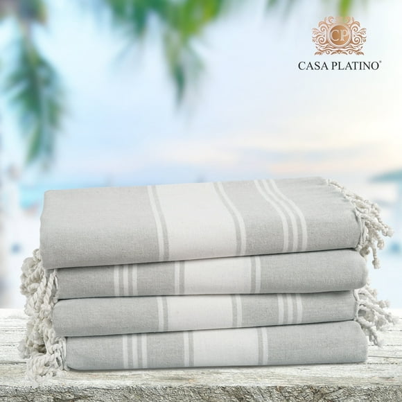 Casa Platino Sand Free Beach Towels 4 Pack – Lightweight, Quick Dry, Ideal for Summer Fun and Pool Days – Grey