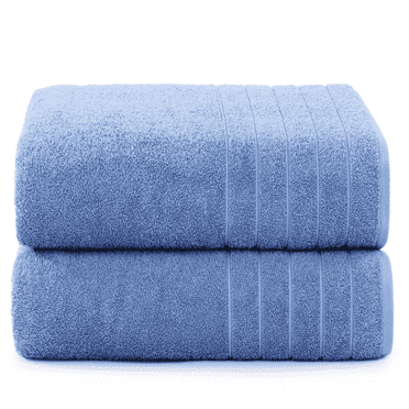 Casa Platino Soft Bath Towels Set of 2 - Quick Dry, Lightweight Towels for Gym, Spa, Home & Daily Use - Cerulean Blue