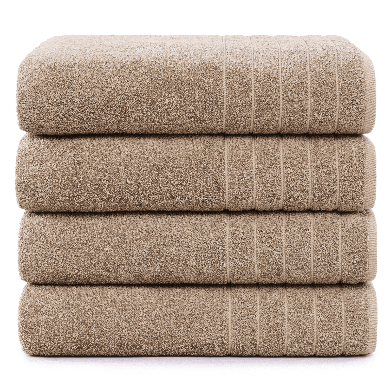 Casa Platino Soft Cotton Bath Towels Set of 2 - Lightweight, Absorbent, Quick Dry Towels for Bathroom & Travel - Towny Brown