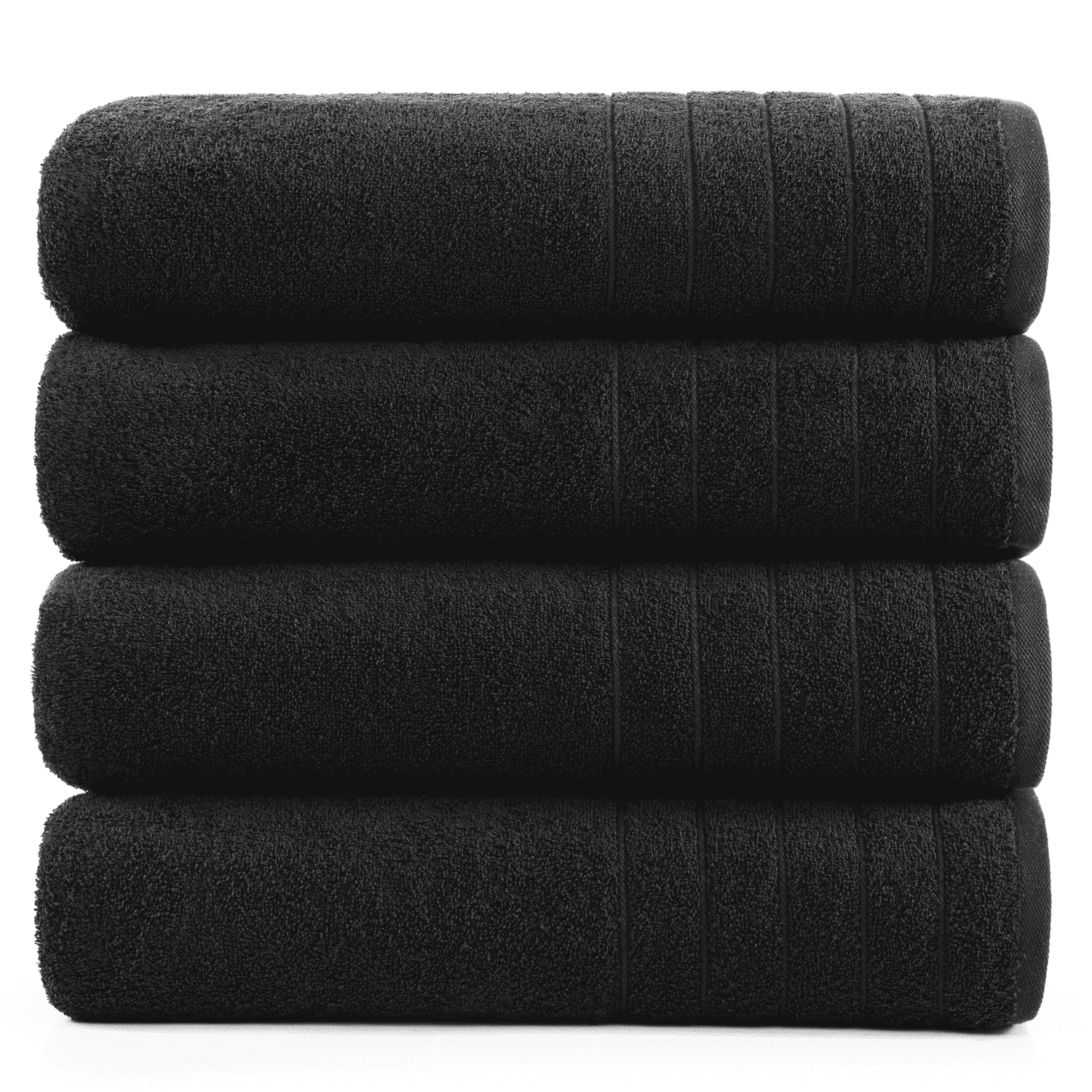Casa Platino Bath Towels - Premium Quick-Dry Large & Absorbent Towel Set for Bathroom, Home, Hotel, Spa & Travel - Black