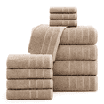 thumbnail image 1 of Casa Platino 12 Piece Towel Set - Includes 4 Large Bath Towels, 4 Hand Towels & 4 Washcloths - Highly Absorbent Cotton Towels for Bathroom - Tawny Brown, 1 of 2