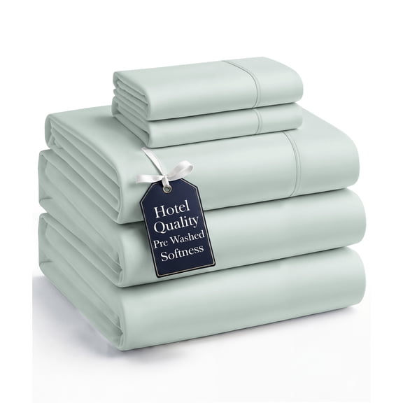 Casa Platino Split King Size Bed Sheets Set - Washed Ultra-Soft Microfiber Split King Bed Sheets - Extra Soft - 5 Piece Set - Bedding Sheets & Pillowcases, Split King-Mineral