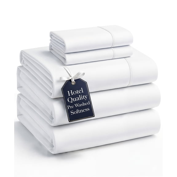 Casa Platino Split King Size Bed Sheets Set - Washed Ultra-Soft Microfiber Split King Bed Sheets - Extra Soft - 5 Piece Set - Bedding Sheets & Pillowcases, Split King-White