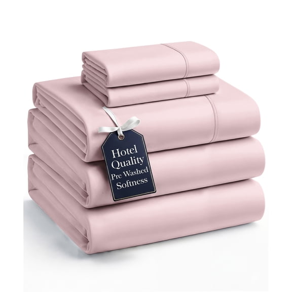 Casa Platino Split King Size Bed Sheets Set - Washed Ultra-Soft Microfiber Split King Bed Sheets - Extra Soft - 5 Piece Set - Bedding Sheets & Pillowcases, Split King-Sepia Rose