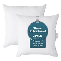 Casa Platino Throw Pillow Inserts – 18x18 Decorative Throw Pillows for Couch & Bed - Pack of 2 - White