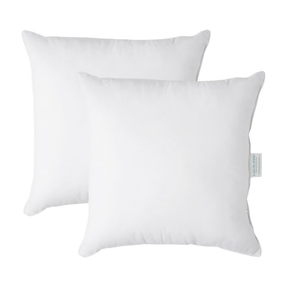 Casa Platino Throw Pillow Inserts – 18x18 Decorative Throw Pillows for Couch & Bed - Pack of 2 - White