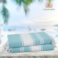 thumbnail image 1 of Casa Platino Turkish Beach Towels 2 Pack, Lightweight & Sand Free, Quick Dry Cotton Towels for Travel, Pool & Summer Beach Days – Aqua, 1 of 4