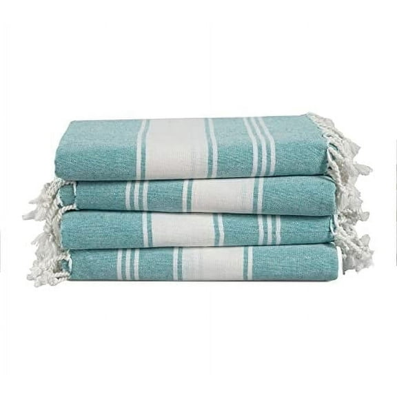 Casa Platino Turkish Cotton Beach Towels 4 Pack, Sand Free & Quick Dry, Oversized Towels for Pool, Beach & Travel Essentials - Hunter Green