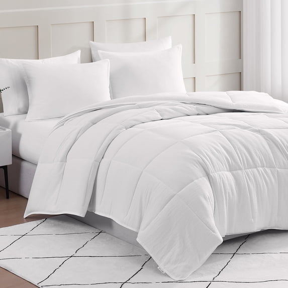 Casa Platino Twin Comforter Set - Pre-Washed Twin Bed Comforter Set - Twin Ultra Soft Bed Set Twin - Brushed Microfiber Twin Bedding Sets - Breathable Twin Bed Set - Cozy Twin Bedding – White