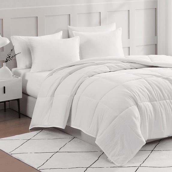 Casa Platino Twin Comforter Set - Pre-Washed Twin Bed Comforter Set - Twin Ultra Soft Bed Set Twin - Brushed Microfiber Twin Bedding Sets - Breathable Twin Bed Set - Cozy Twin Bedding – White