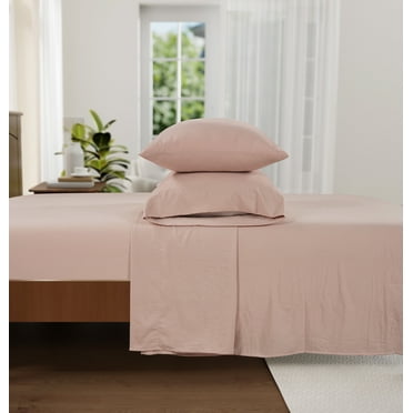 Casa Platino Twin Extra Long Size Bed Sheets Set - Washed Ultra-Soft Microfiber Twin Extra Long Bed Sheets - Extra Soft - 3 Piece Set - Bedding Sheets & Pillowcases, Twin XL-Sepia Rose