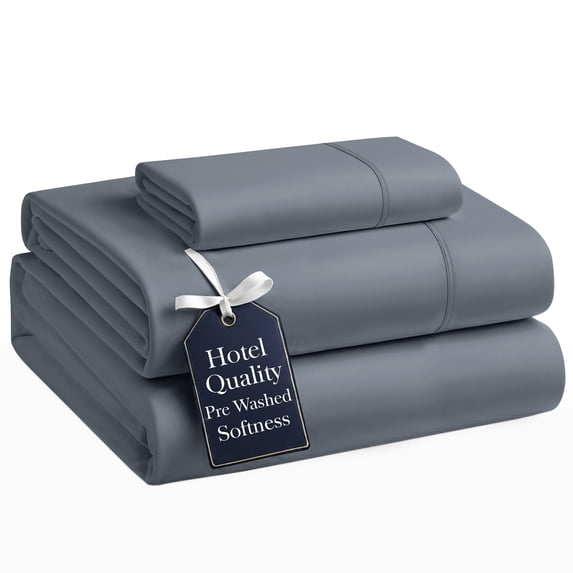 Casa Platino Twin Extra Long Size Bed Sheets Set - Washed Ultra-Soft Microfiber Twin Extra Long Bed Sheets - Extra Soft - 3 Piece Set - Bedding Sheets & Pillowcases, Twin XL-Charcoal