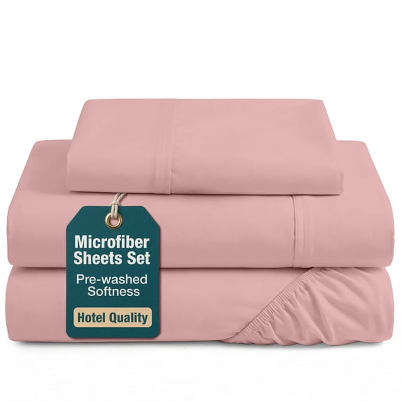 Casa Platino Twin Size Bed Sheets Set - Washed Ultra-Soft Microfiber Twin Bed Sheets - Extra Soft - 3 Piece Set - Bedding Sheets & Pillowcases, Twin-Sepia Rose