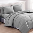 thumbnail image 1 of Casa Platino Twin XL Comforter Set Pre-Washed – 5 Piece Bed in a Bag – Soft Microfiber Twin XL Bedding Set with Comforter, Flat Sheet, Fitted Sheet, 1 Pillowcase & 1 Sham - Silver, 1 of 8