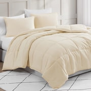 Casa Platino Twin XL Comforter Set – Down Alternative Bedding Set - Pre-Washed Comfy Brushed Microfiber Twin XL Comforter & 1Pillow Sham - Ivory
