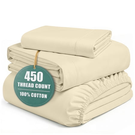 Casa Platino Twin XL Sheet – 450 Thread Count 100% Cotton Cooling Bed Sheets, Premium Hotel Finish, Durable & Comfort For Everyday Use, Easycare– Linen