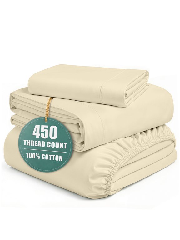 Twin XL Sheet – 450 Thread Count 100% Cotton Cooling Bed Sheets, Premium Hotel Finish, Durable & Comfort For Everyday Use, Easycare– Linen