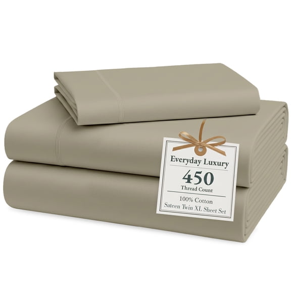 Casa Platino Twin XL Sheet – 450 Thread Count 100% Cotton Cooling Bed Sheets, Premium Hotel Finish, Durable & Comfort For Everyday Use, Easycare– Linen