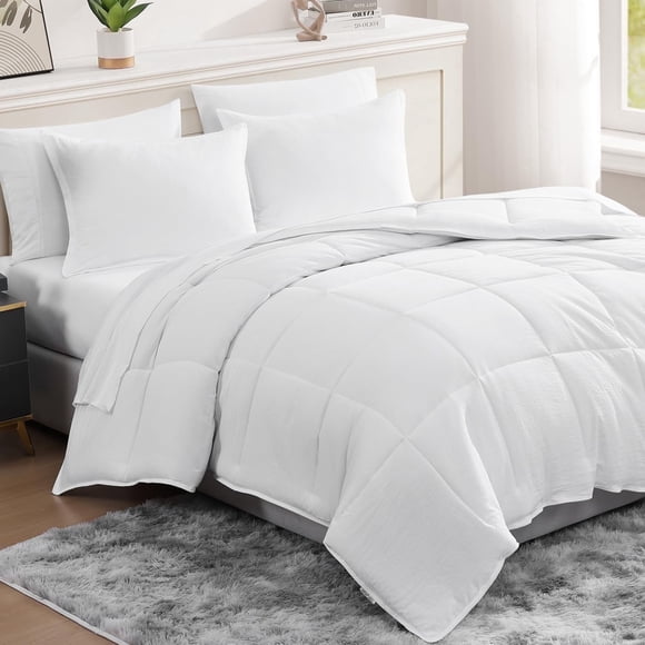 Casa Platino Twin XL Size Comforter Set Pre-Washed  5 Piece Bed in a Bag  Brushed Microfiber Twin Comforter Set  Includes Comforter, Flat Sheet, Fitted Sheet, 1 Pillowcases & 1 Pillow Sham- White