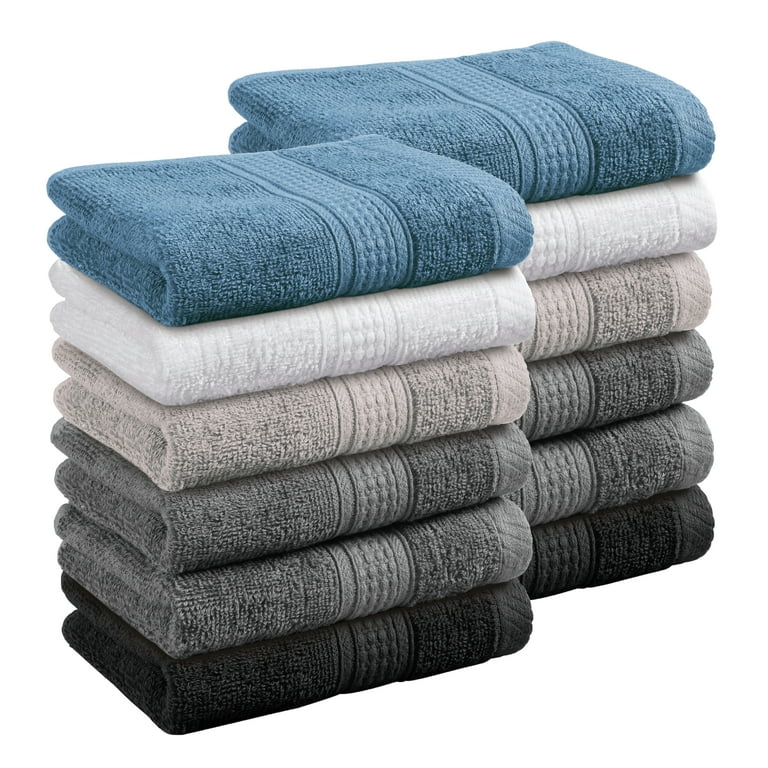 Casa Platino Soft 100 Cotton Bath Washcloths 12 Pack Multi Colors Walmart