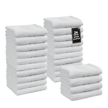 Casa Platino Washcloths 24 Pack, 100% Premium Cotton Quick Dry Bulk Washcloths, Soft Washcloths for Face - White