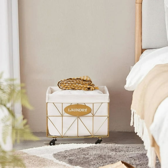 Casa Pura Furniture Collapsible Laundry Hamper with Wheels,（65L）Laundry Basket ，Capacity and Removable Liner, Sturdy Metal Frame for Clothes Storage and Transport