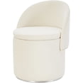 thumbnail image 1 of Casa Pura Furniture Cream White Velvet Swivel Storage Accent Chair with Foldable Backrest, 19.3 in., 250 lb Capacity, 1 of 8