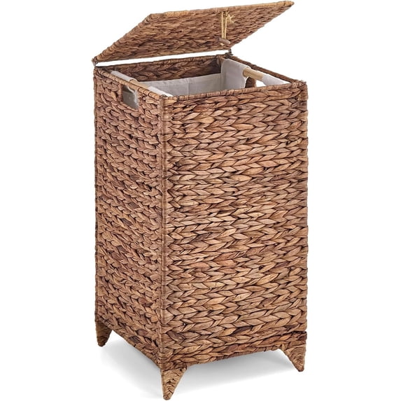 Casa Pura Furniture Adult Removable Liner Hamper with Lid, Brown