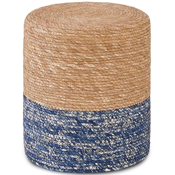 Casa Pura Furniture Pouf Ottoman 100% Handmade Shell of Pouf Ottoman Multipurpose Usage Vanity Chair Extra Seat or Change Shoes Stool Stable and Durable 14x14x16 Inch