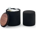 thumbnail image 1 of Casa Pura Furniture Vanity Stool with Storage for Bedroom, Round Ottoman with Storage Set of 2,Small Velvet Foot Stool for Living Room, Living Room, 1 of 7