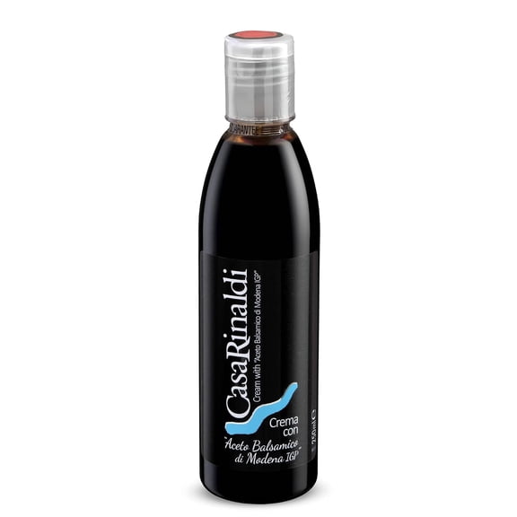 Casa Rinaldi Balsamic Glaze Italian Balsamic Vinegar of Modena PGI Cream, Smooth Glossy Drizzle for Salads, Caprese, Vegetables & Desserts, Authentic Italian Balsamic Reduction (250ml)