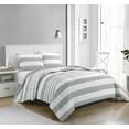 thumbnail image 1 of Casa Rugby 2-Piece Grey 100% Polyester Fill Comforter Set, Multiple Colors and Sizes, 1 of 4