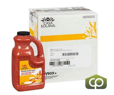 Casa Solana Medium Chunky Salsa, 3.7L/0.9 Gallon, Bulk Size, 2/Case