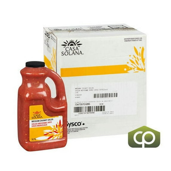 Casa Solana Medium Chunky Salsa, 3.7L/0.9 Gallon, Bulk Size, 2/Case