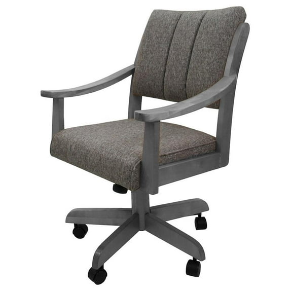 Casa Solid Wood Dining Caster Chair - Mojave Gray - Light Gray