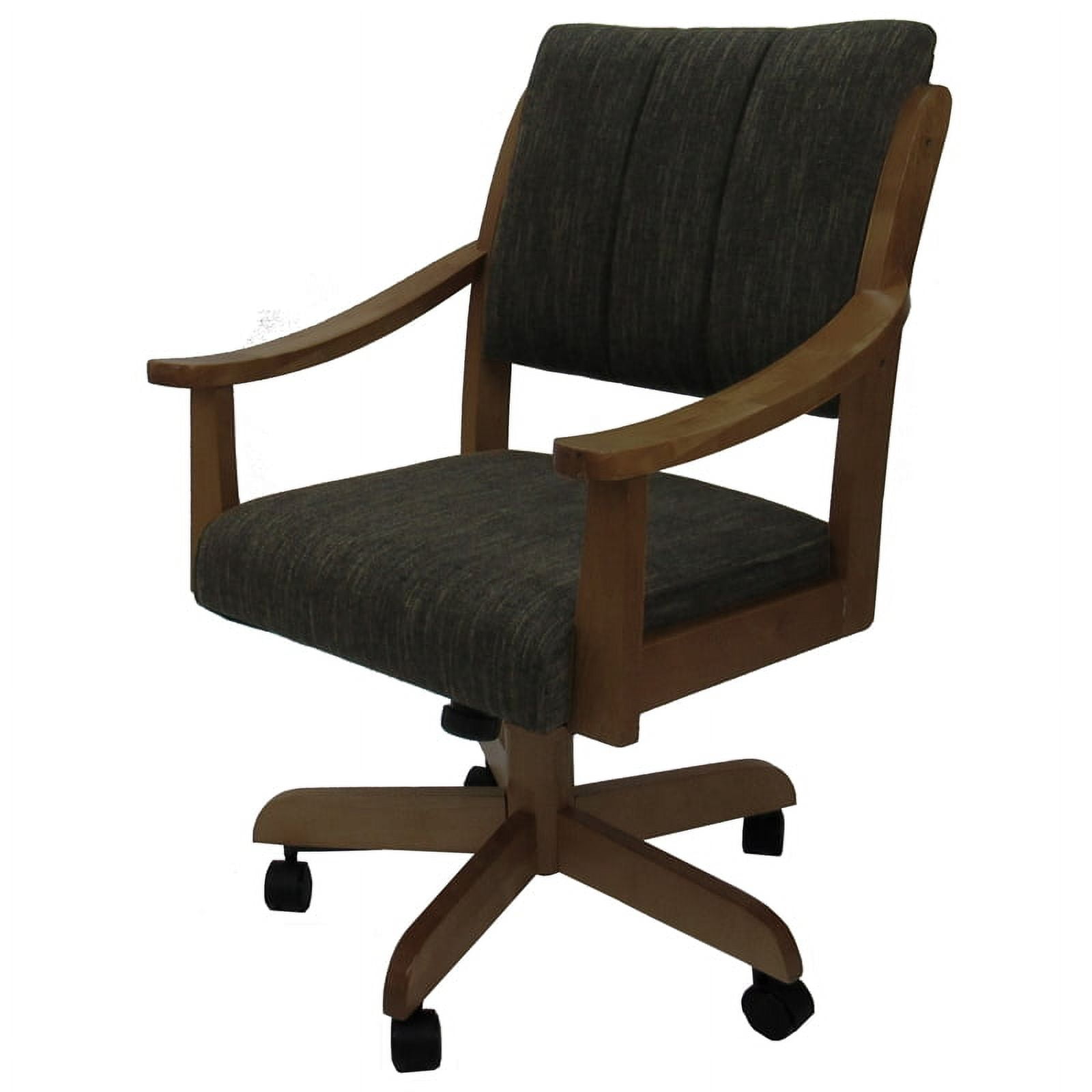 Sanora Dark Brown Upholstered Swivel Dining Chair with Solid Wood Frame