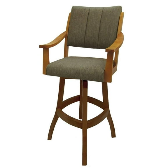 Casa Solid Wood Extra Tall 34" Bar Stool - Basin Beige - Honey