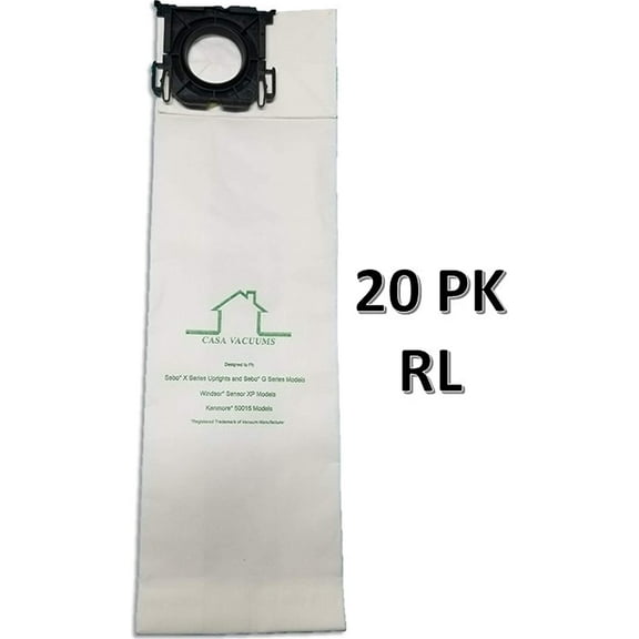 Casa Vacuums 20 PK Sanitaire RL 68104 Replacement Bags for EON QuietClean Upright Vacuum SC5500A & EON ALLERGEN Commercial Upright Vacuum SC5505A Also Compatible with 68104-10, 6810410