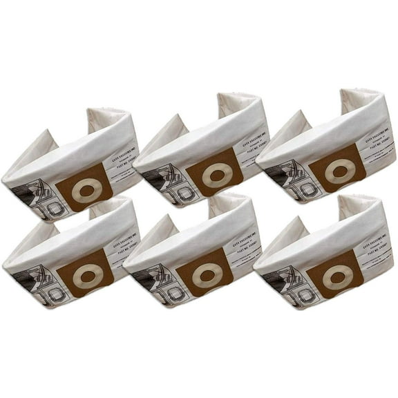 Casa Vacuums 6-Pk RIDGID compatible 23738 VF3501 HEPA FILTRATION Wet Dry Vac High-Efficiency Dust Bags, Wet Dry Vacuum Filter Bags, 6 Dust Collection Bags per Package