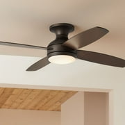 Casa Vieja 52 Casa Elite Mid Century Modern Indoor Ceiling Fan 4 Blade LED Light Remote Control Oil Rubbed Bronze Finish Hugger