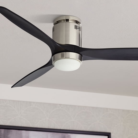 Casa Vieja 52" Windspun Modern Indoor Ceiling Fan 3 Blade LED Light Remote Control Brushed Nickel Finish Bedroom Hugger DC Motor