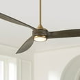 thumbnail image 1 of Casa Vieja 60" La Jolla Surf Modern Indoor Ceiling Fan 3 Blade LED Light Remote Control Soft Brass Finish Bedroom Living Room, 1 of 8