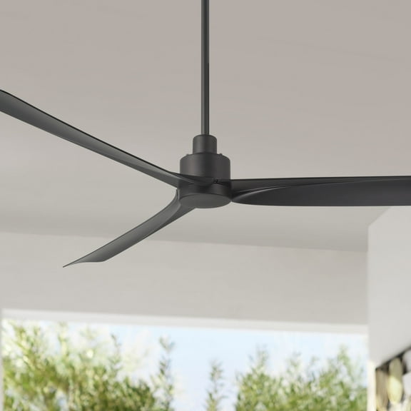 Casa Vieja 60" Sailplane Modern Indoor Outdoor Ceiling Fan 3 Blade Remote Control Matte Black Finish Bedroom Patio Damp Rated