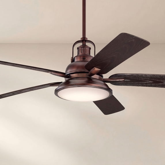 Casa Vieja 60" Wind and Sea Indoor Outdoor Ceiling Fan 5 Blade LED Light Remote Control Oil Rubbed Bronze Finish Bedroom