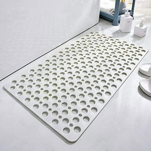 Casa and Beyond Shower Mat with Suction Cups, Non-Slip Bath Mat with Drain Holes,Easy to Clean for Bathroom