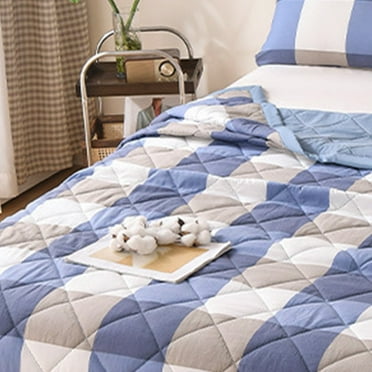 100% Cotton Summer Cooling Quilt - Lightweight Embossed Blanket for Students Dormitory & Home Use, Machine Washable Thin Comforter 100x150cm Multicolor