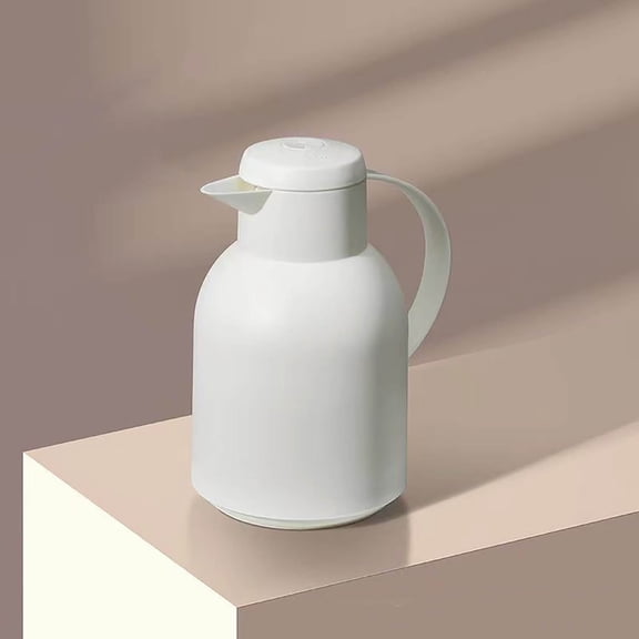 CasaChic 1L Double-Wall Glass Vacuum Insulated Thermal Carafe with Airtight Lid, Multipurpose Hot Water Kettle for Home, Office & Camping
