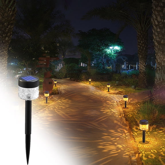 CasaChic 2 Pack Super Bright Solar Outdoor Lights, IP65 Waterproof Auto On/Off, 12H Lighting Solar Powered, Attractive Pattern, for Walkway Garden Yard, Decorative Lighting